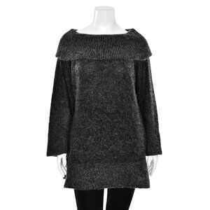 Eileen Fisher Mohair Blend Cowl Neck Pullover Sweater in Gray sz XL